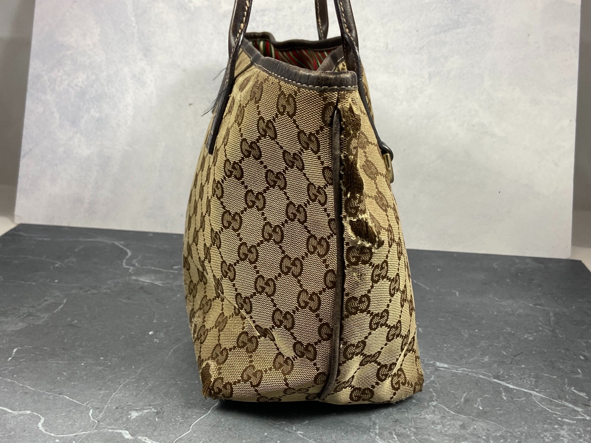 Gucci Britt Hand / Shopper Bag Grey GG Monogram