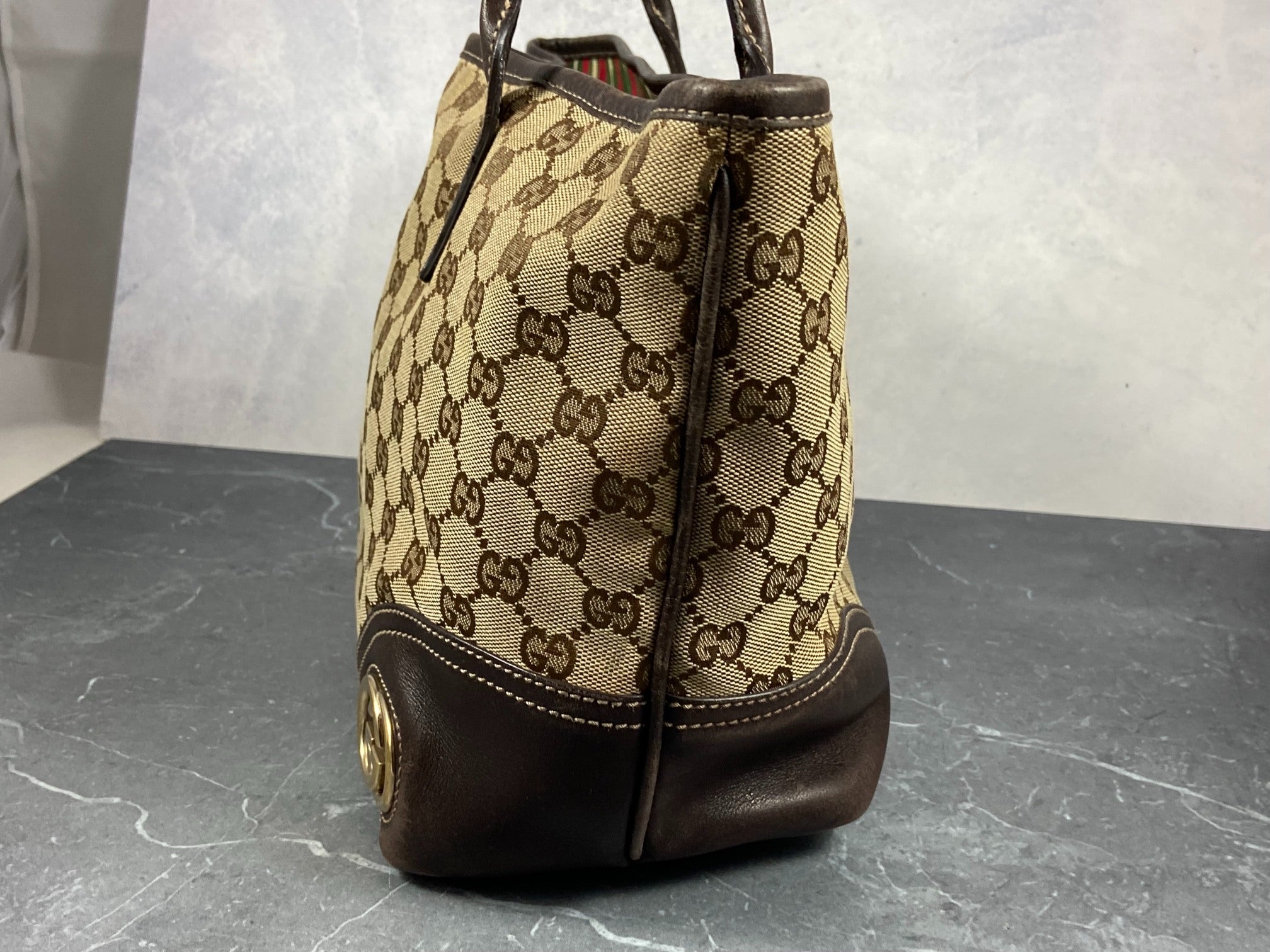 Gucci Britt Hand / Shopper Bag Grey GG Monogram