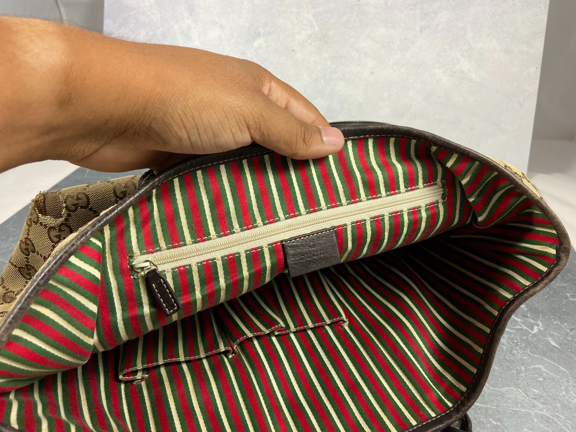 Gucci Britt Hand / Shopper Bag Grey GG Monogram