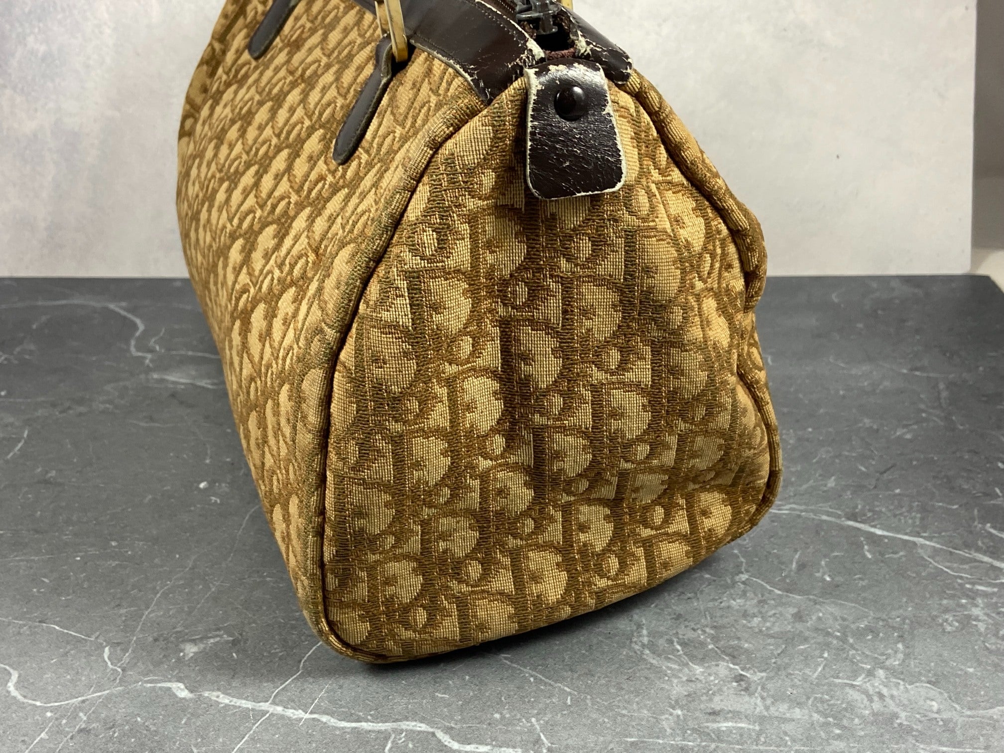 Christian Dior Bowling Bag Brown Trotter Monogram