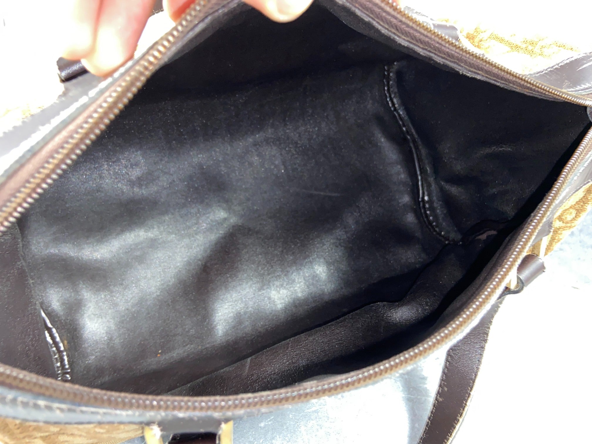 Christian Dior Bowling Bag Brown Trotter Monogram