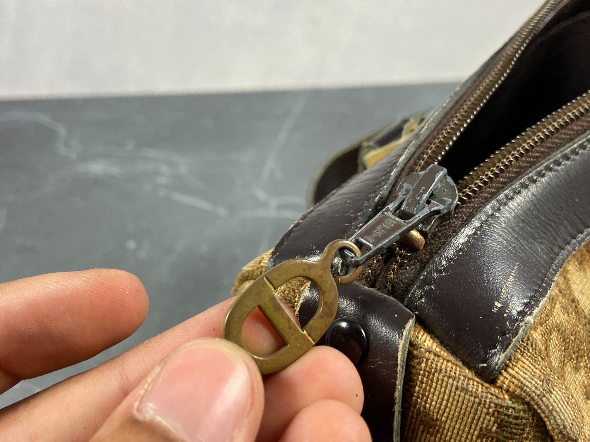 Christian Dior Bowling Bag Brown Trotter Monogram