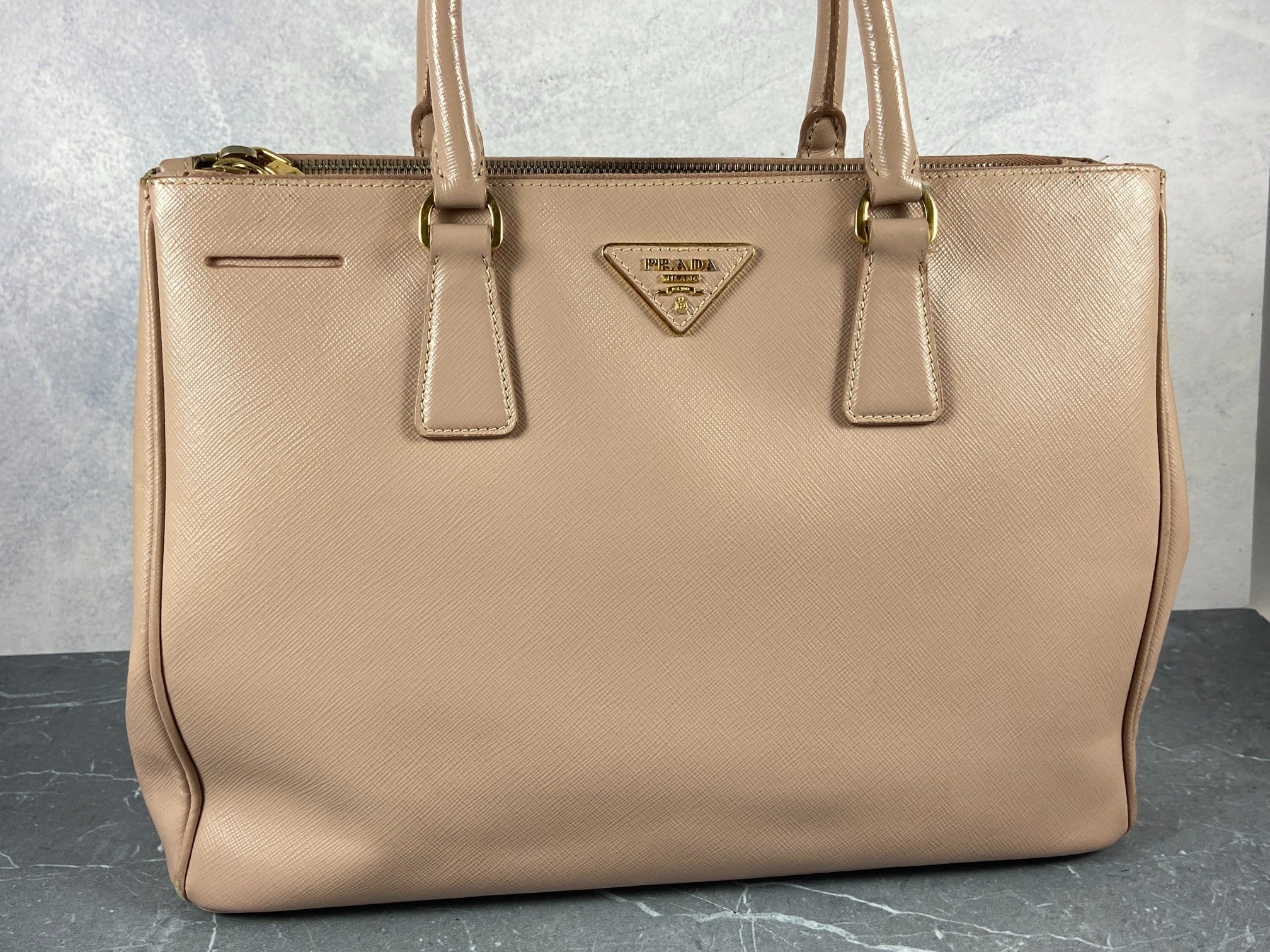 Prada Galleria Hand Bag Rose Saffiano Leather