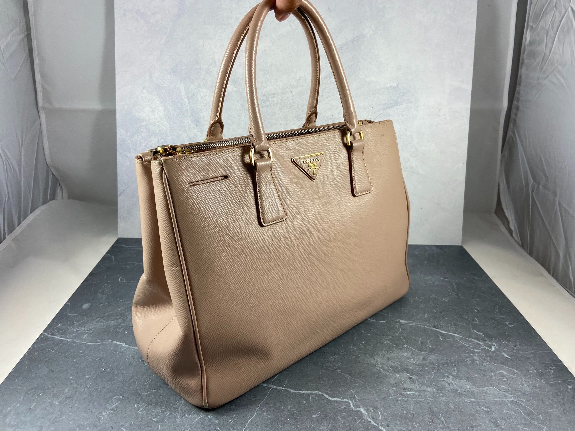 Prada Galleria Hand Bag Rose Saffiano Leather