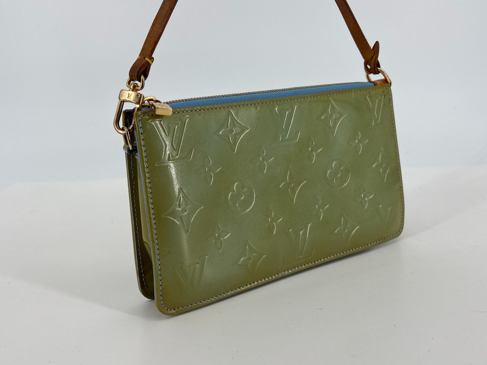 Louis Vuitton Pochette Lexington Green Vernis Monogram Leather