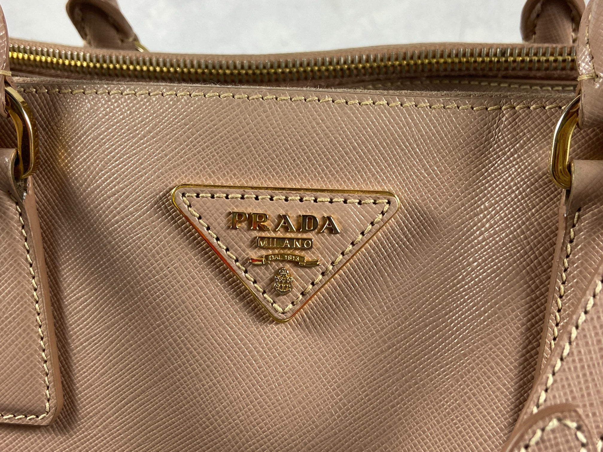 Prada Galleria Handbag Beige Saffiano Leather