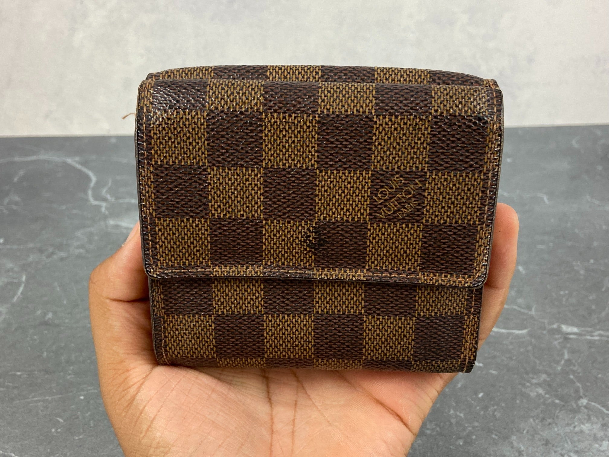 Louis Vuitton Elise Wallet Damier Ebene Canvas