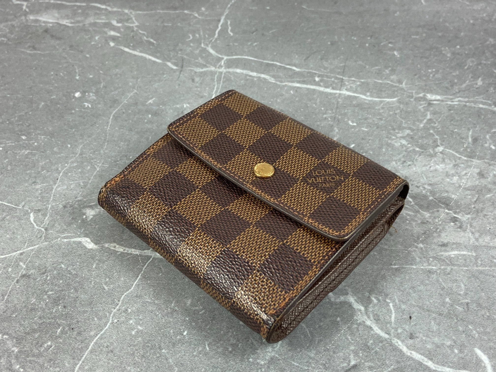 Louis Vuitton Elise Wallet Damier Ebene Canvas