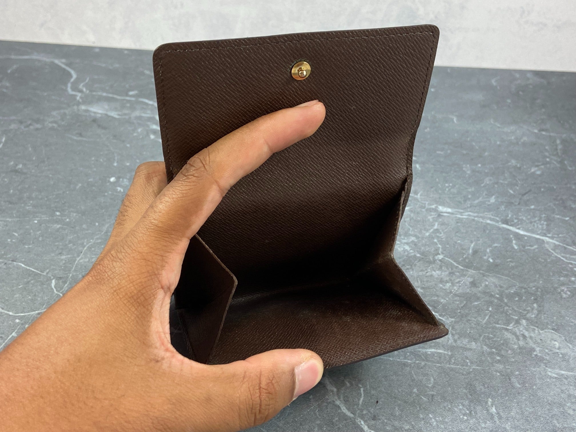 Louis Vuitton Elise Wallet Damier Ebene Canvas