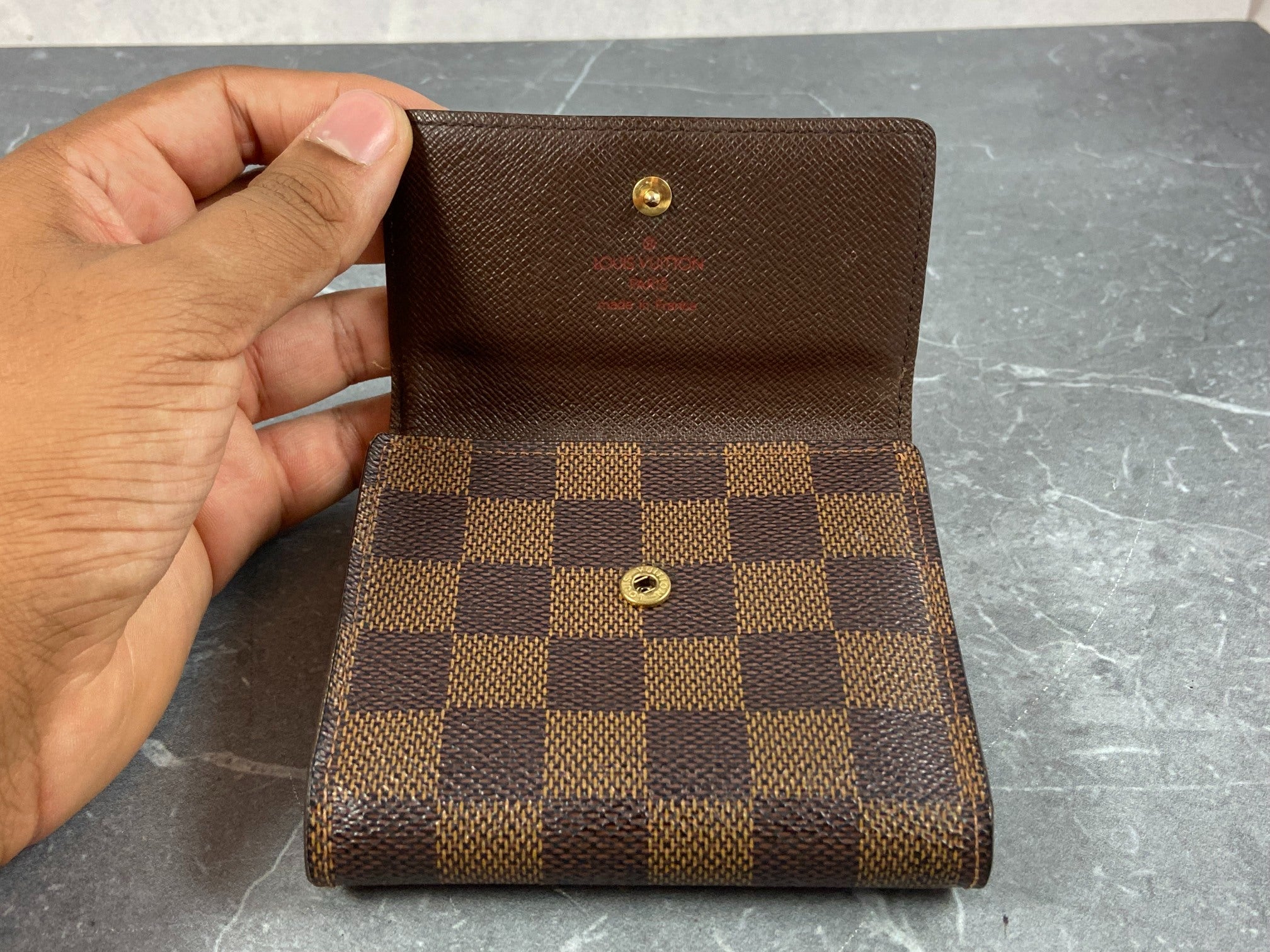 Louis Vuitton Elise Wallet Damier Ebene Canvas