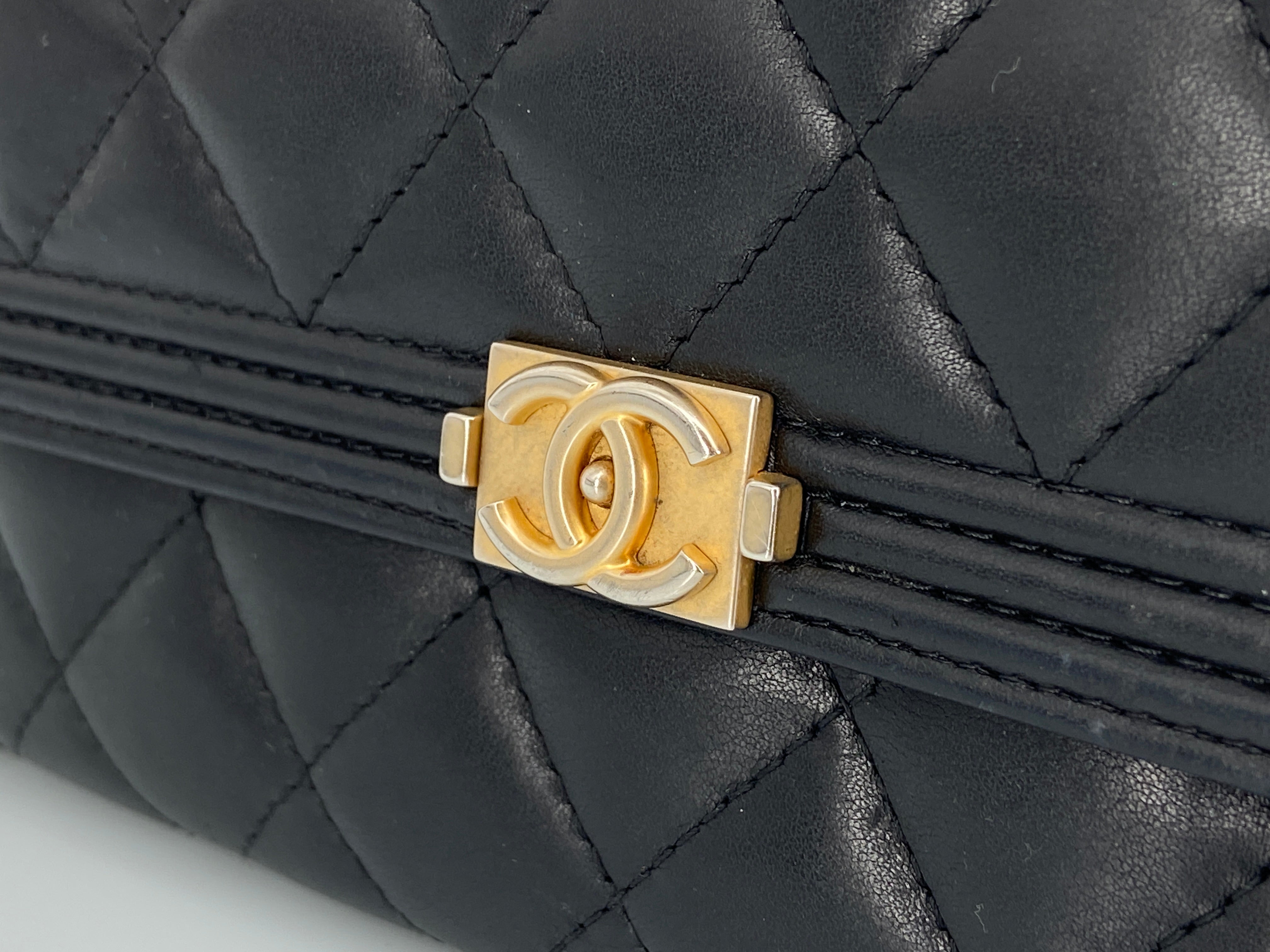 Chanel Boy Flap Wallet Black Leather
