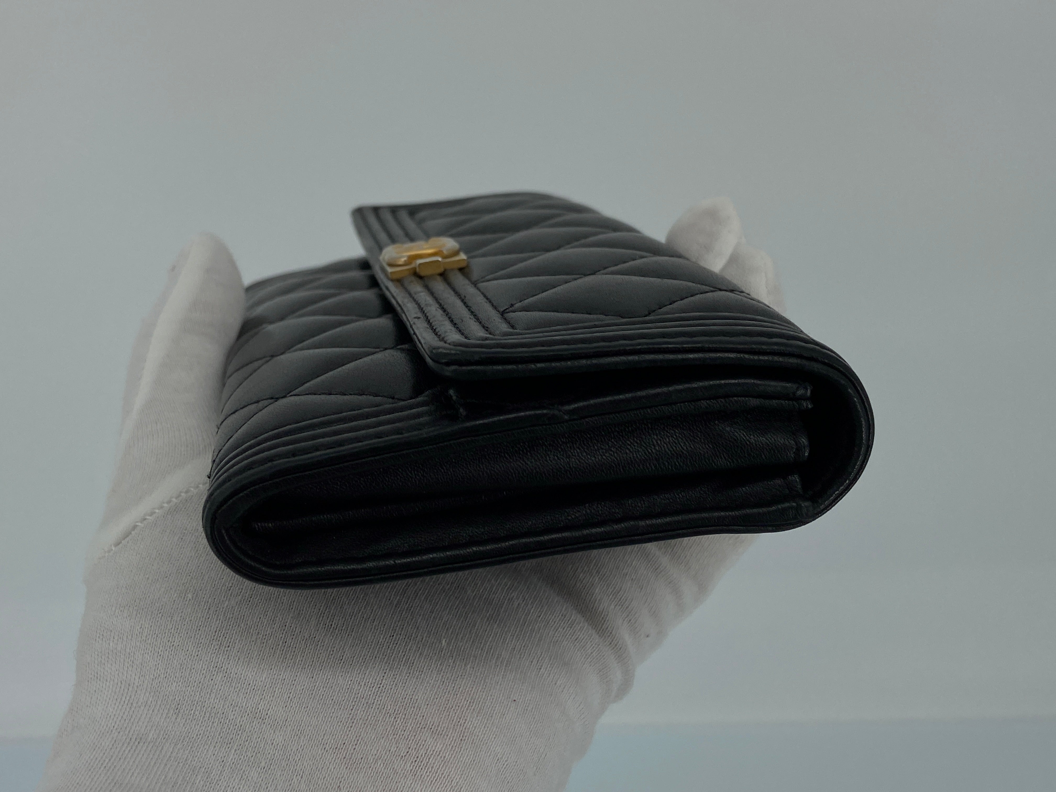 Chanel Boy Flap Wallet Black Leather