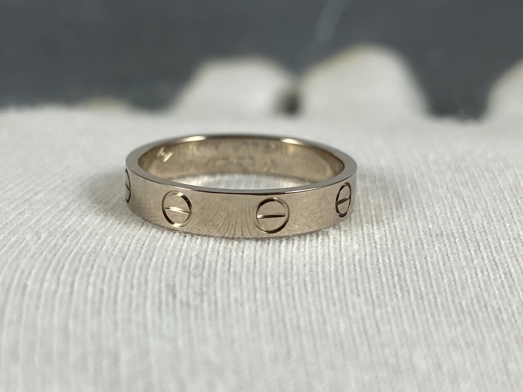 Cartier Love Ring White Gold Size 53 Full Set