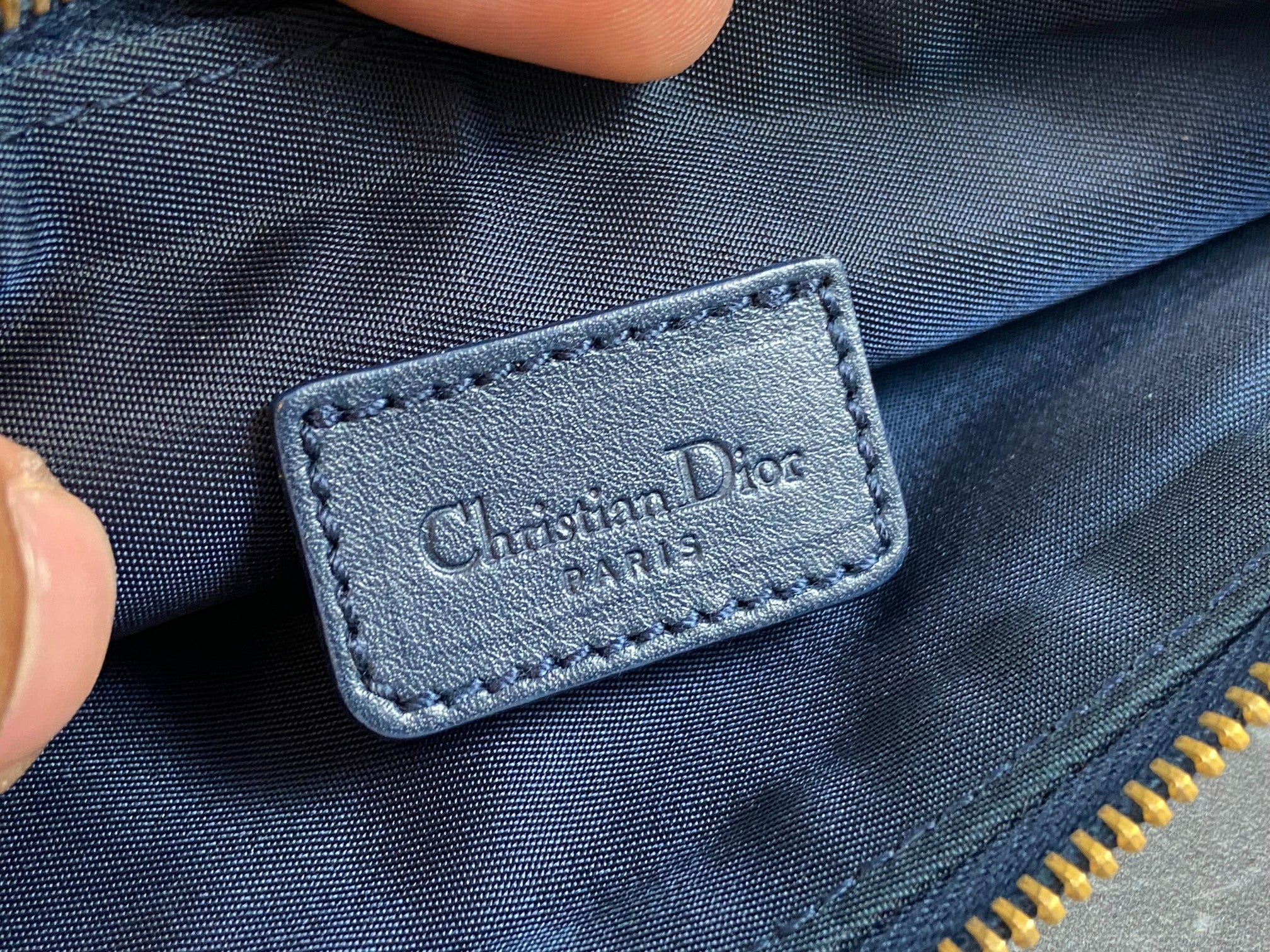 Christian Dior Saddle Pochette / Mini / Hobo Bag Navy Trotter Monogram