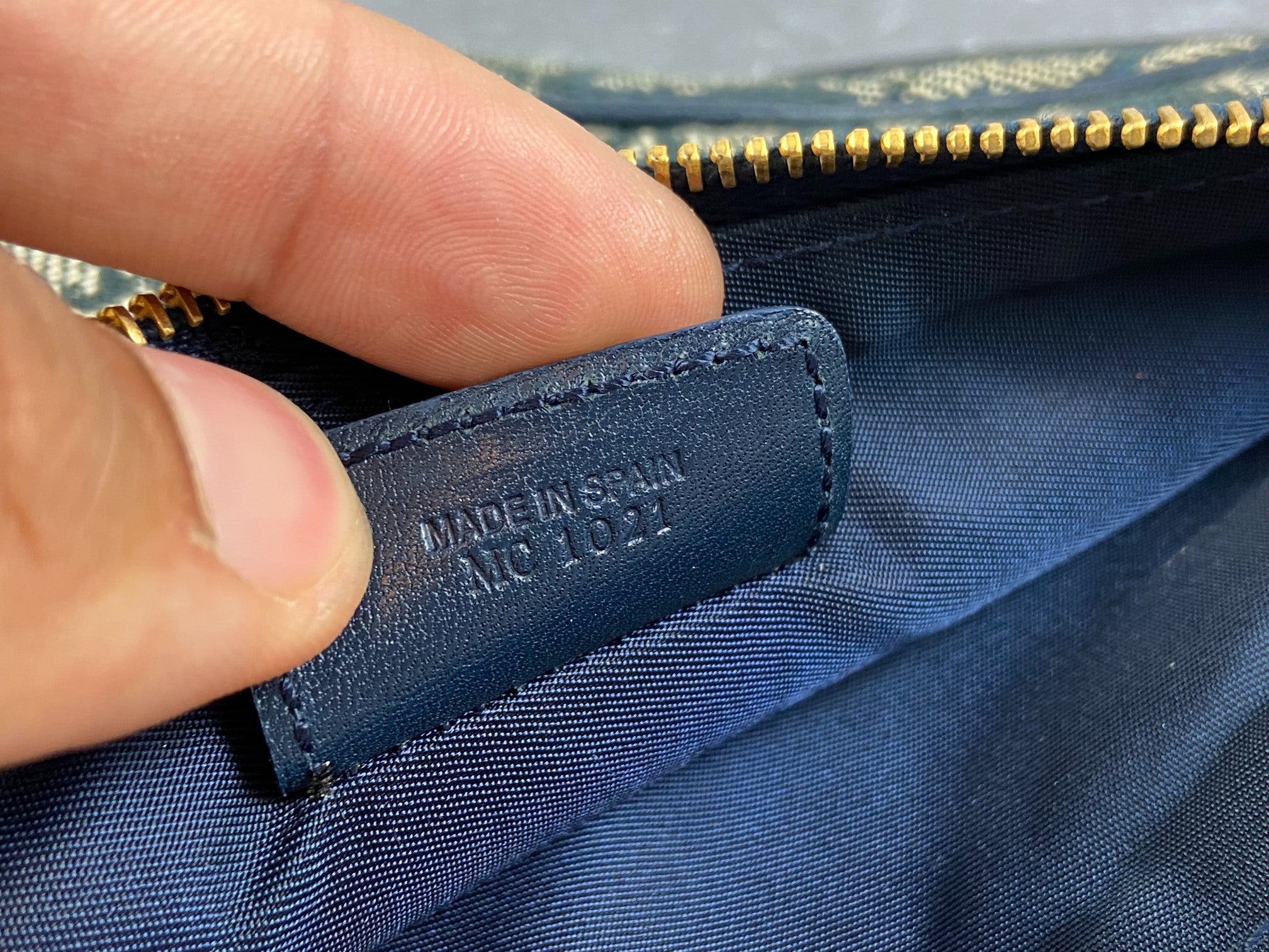 Christian Dior Saddle Pochette / Mini / Hobo Bag Navy Trotter Monogram