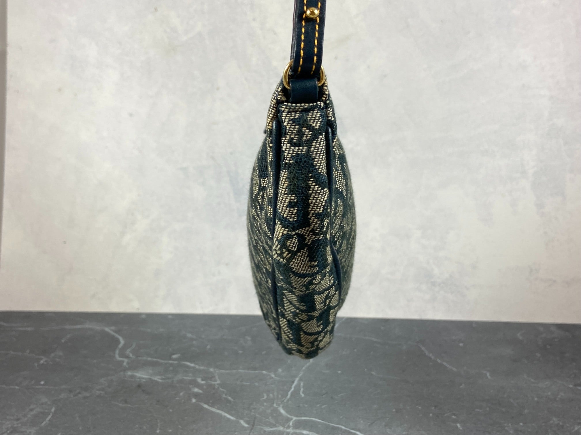 Christian Dior Saddle Pochette / Mini / Hobo Bag Navy Trotter Monogram