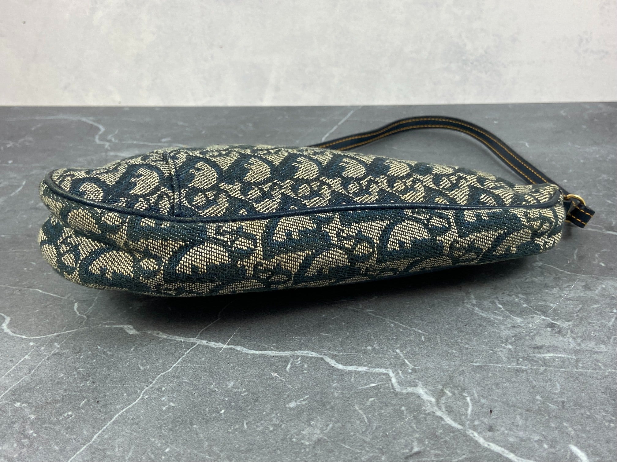 Christian Dior Saddle Pochette / Mini / Hobo Bag Navy Trotter Monogram