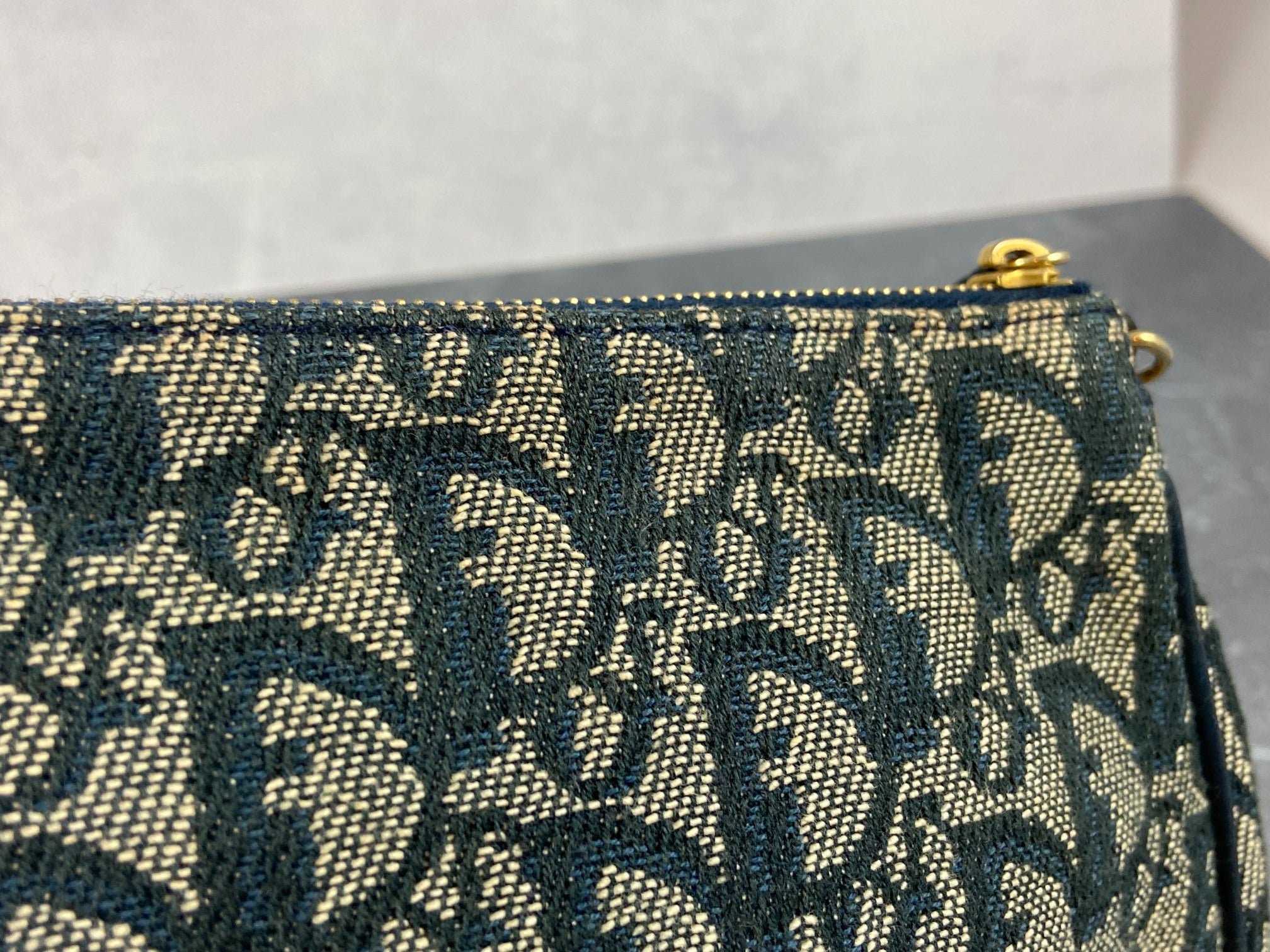 Christian Dior Saddle Pochette / Mini / Hobo Bag Navy Trotter Monogram