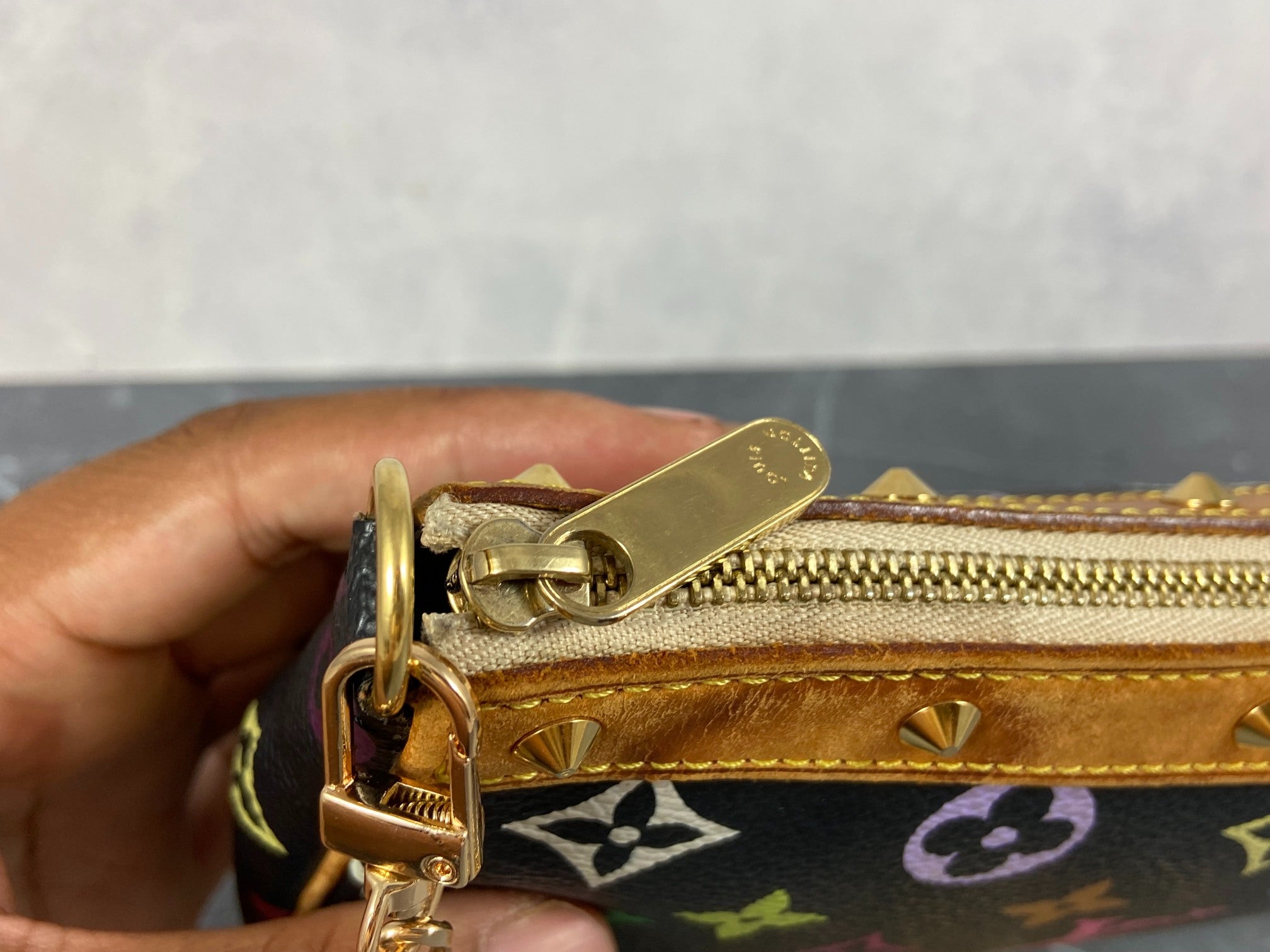 Louis Vuitton Takashi Murakami Multicolor Pochette Accessoires Black