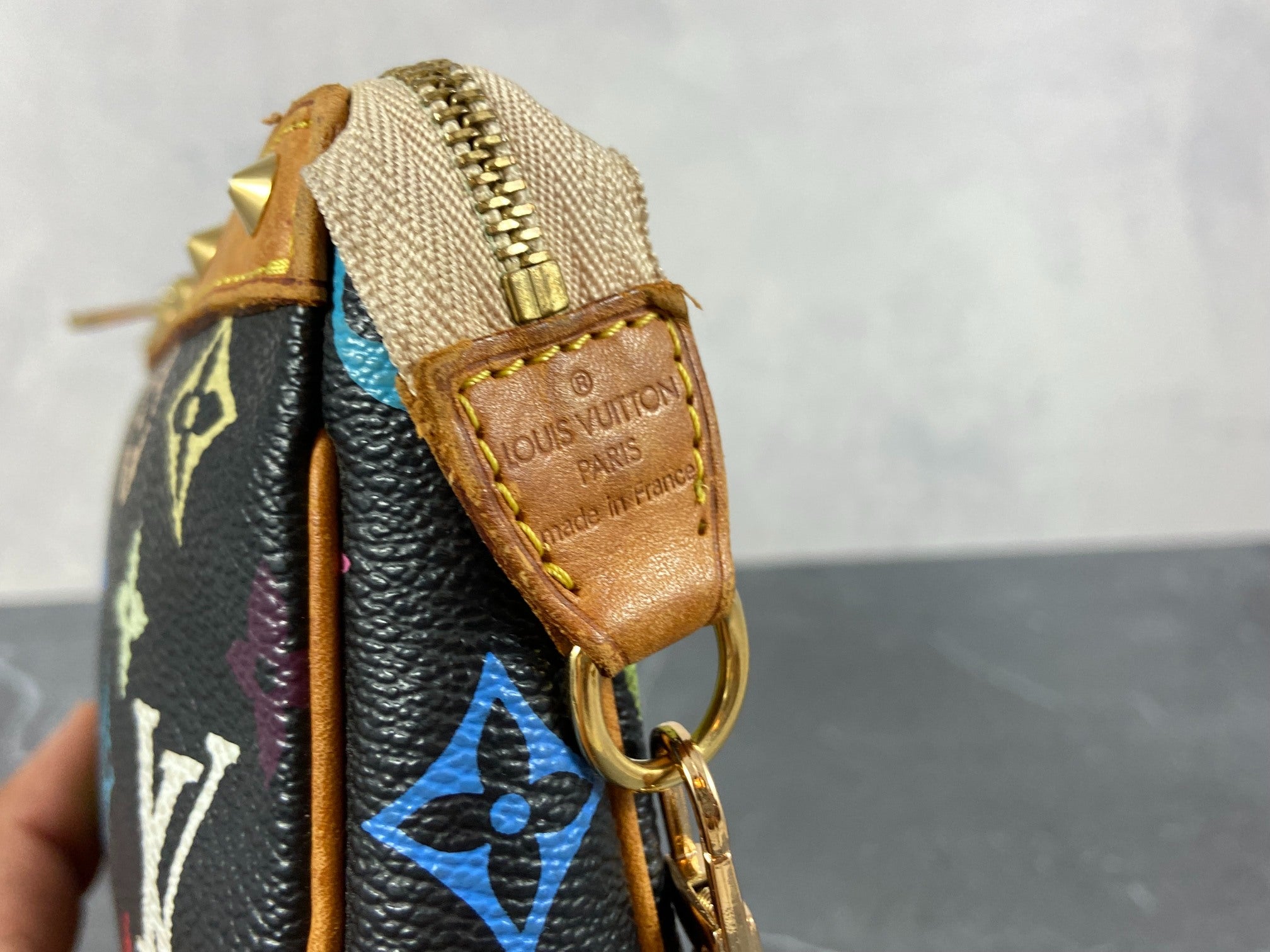 Louis Vuitton Takashi Murakami Multicolor Pochette Accessoires Black