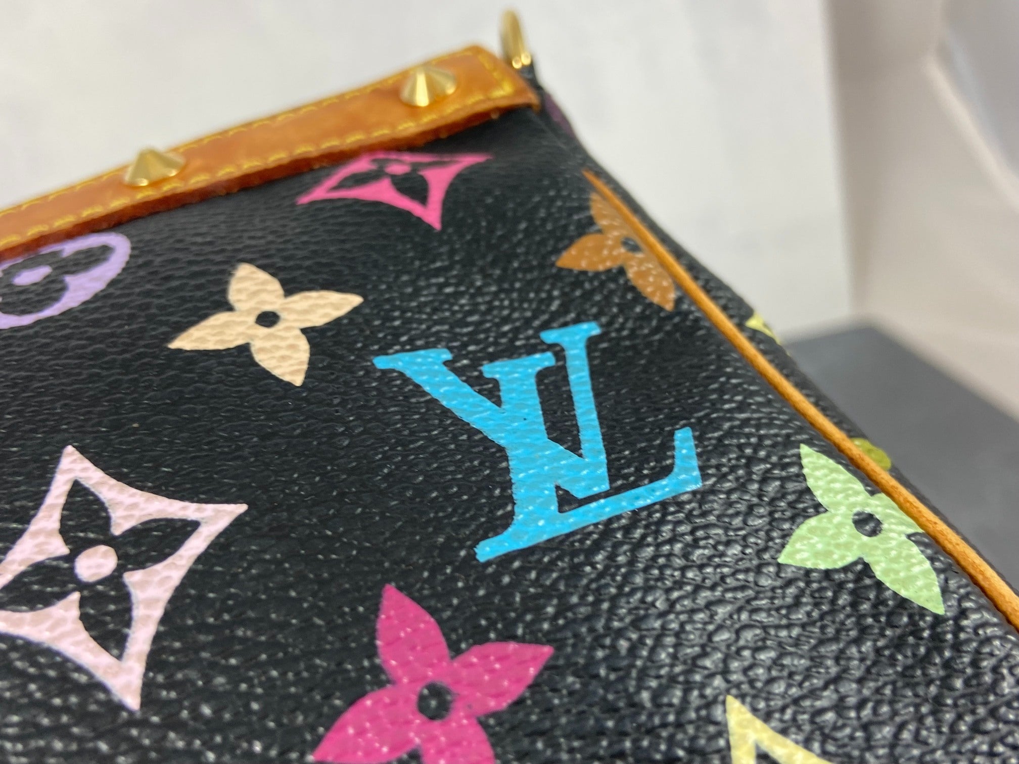 Louis Vuitton Takashi Murakami Multicolor Pochette Accessoires Black