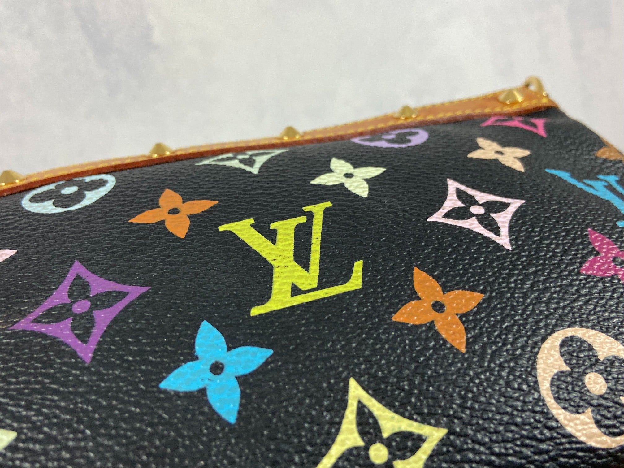 Louis Vuitton Takashi Murakami Multicolor Pochette Accessoires Black
