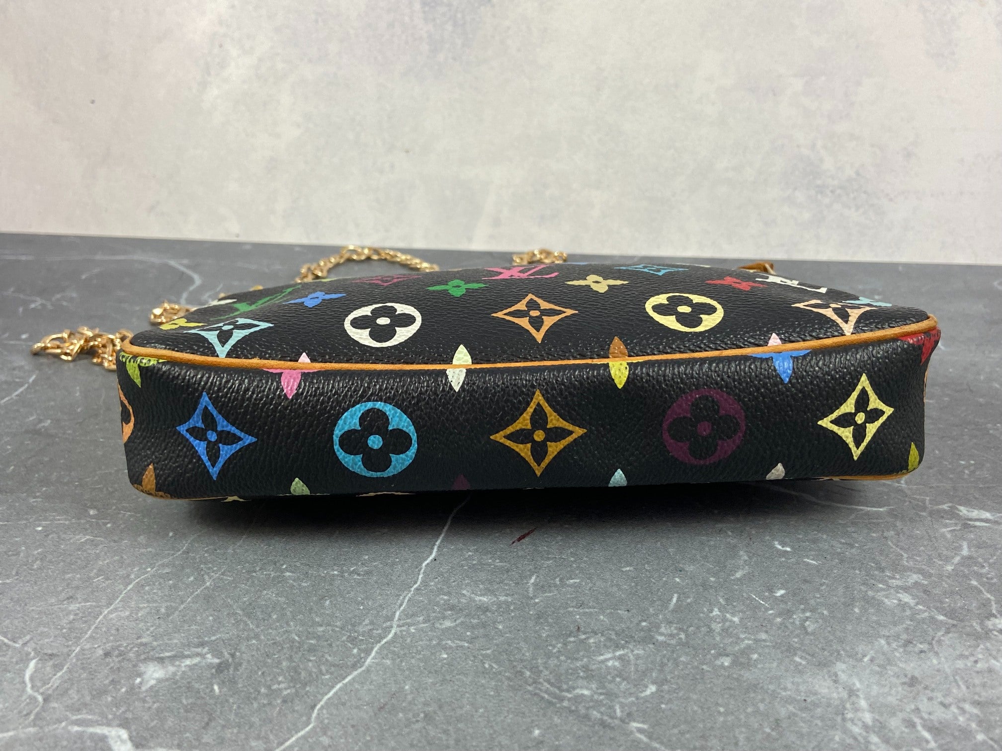 Louis Vuitton Takashi Murakami Multicolor Pochette Accessoires Black