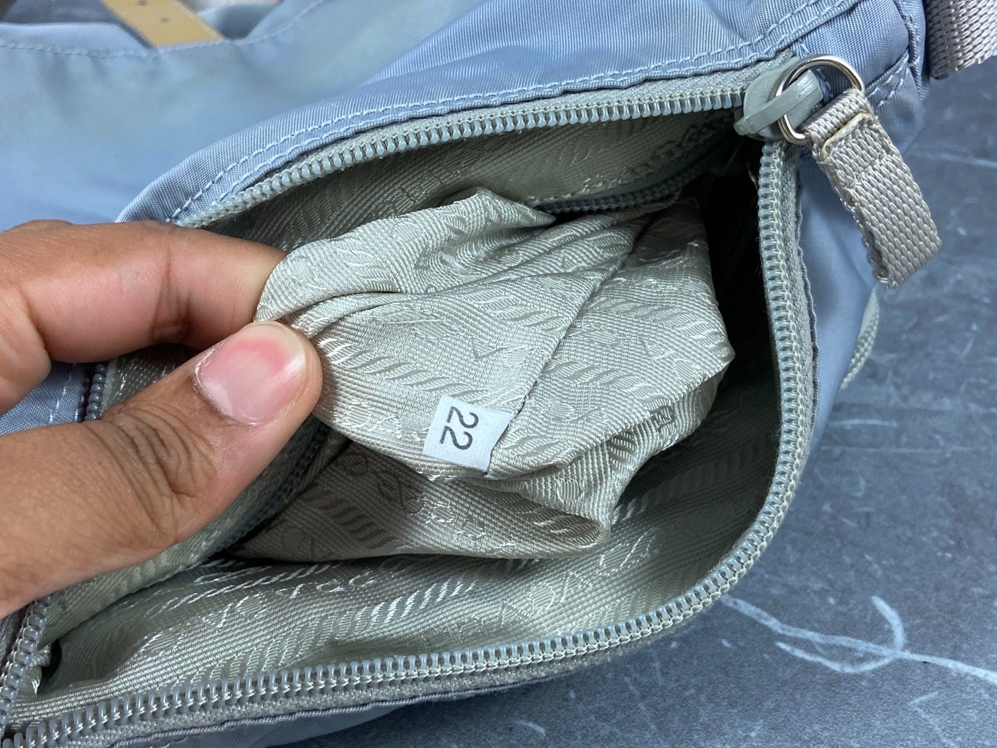 Prada Tessuto Nylon Shoulder / Messenger Bag Baby Blue