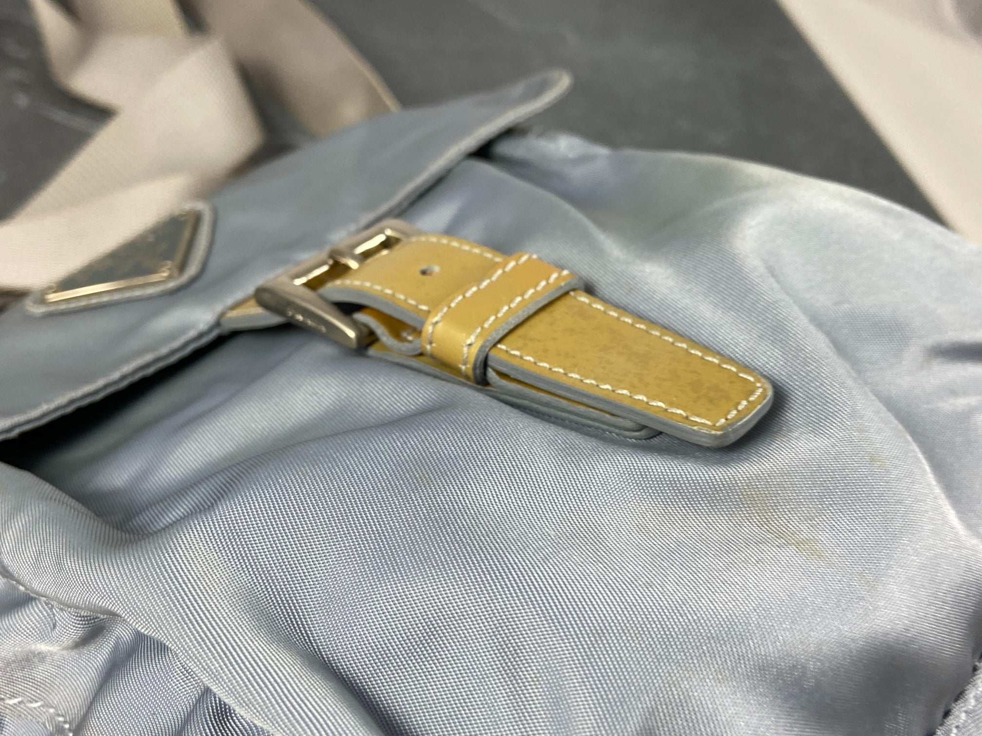 Prada Tessuto Nylon Shoulder / Messenger Bag Baby Blue