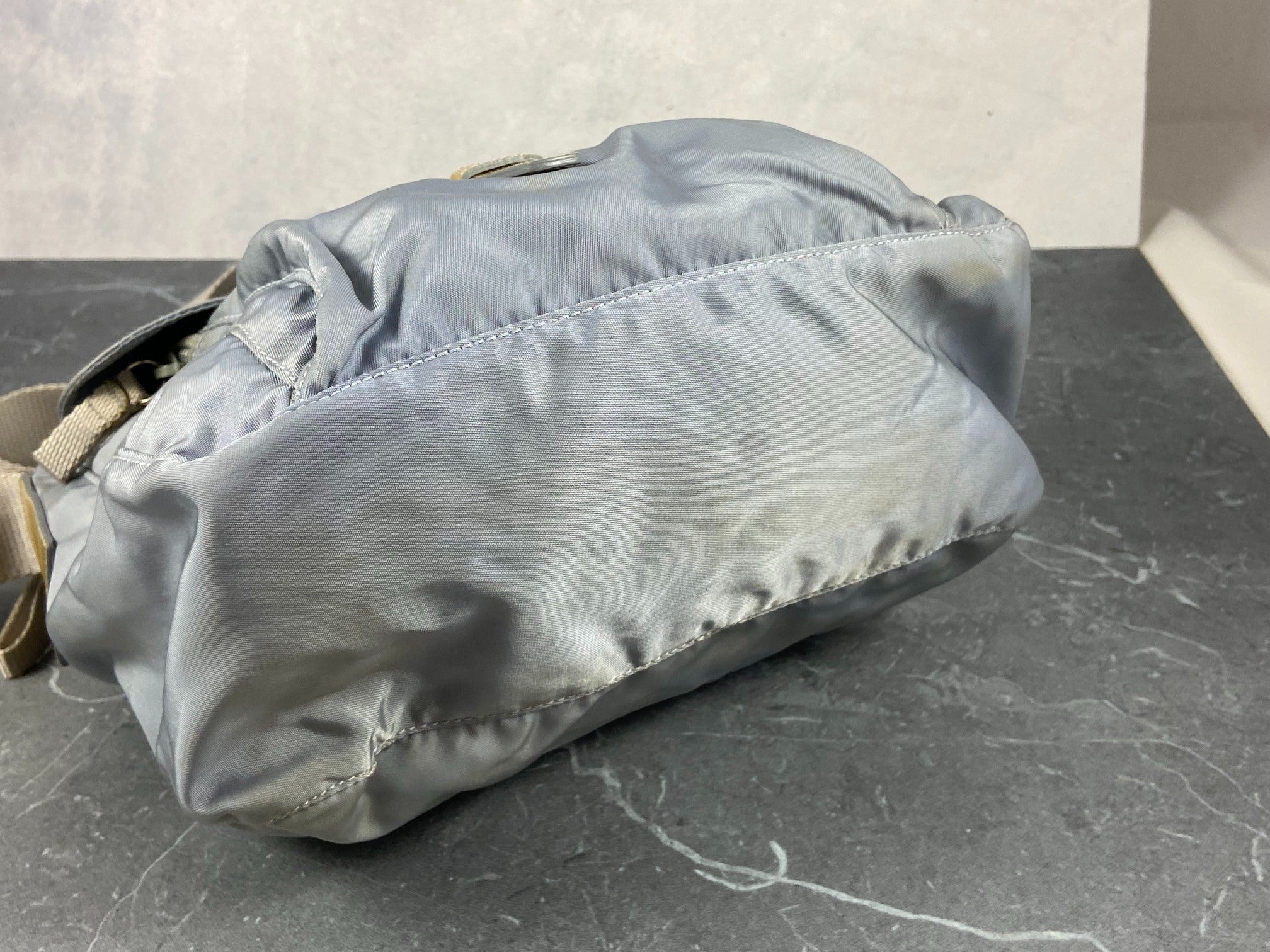 Prada Tessuto Nylon Shoulder / Messenger Bag Baby Blue