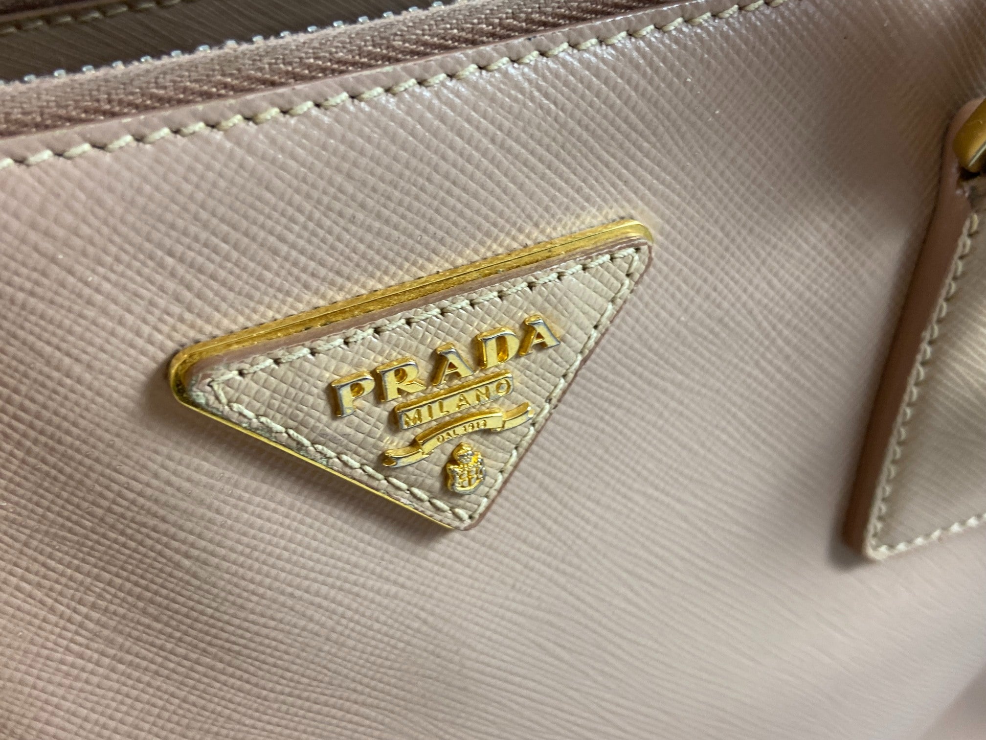 Prada Galleria Hand Bag Rose Saffiano Leather