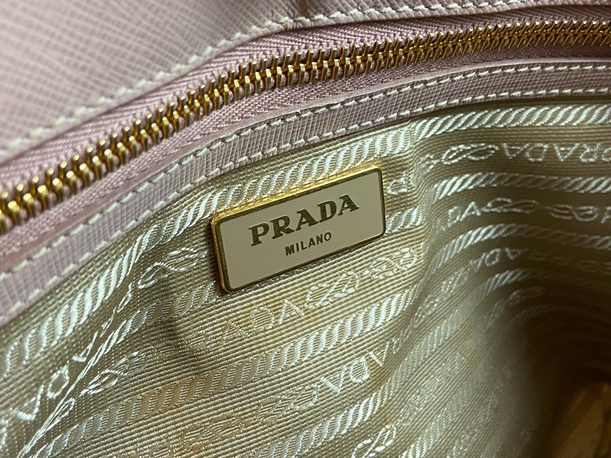 Prada Galleria Hand Bag Rose Saffiano Leather