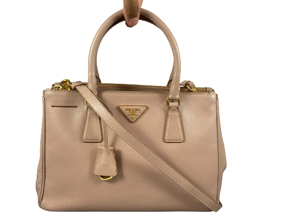 Prada Galleria Hand Bag Rose Saffiano Leather
