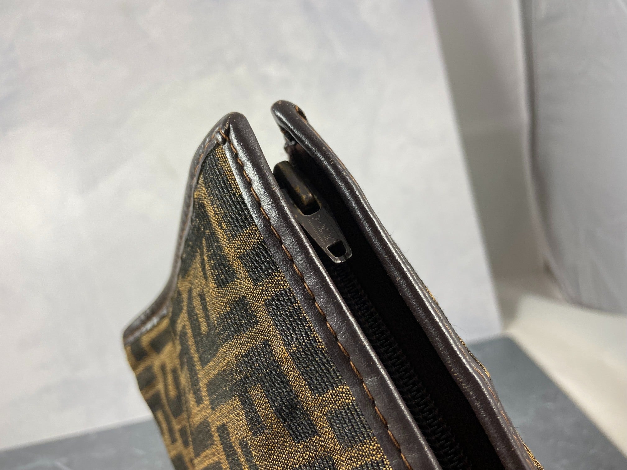 Fendi Cosmetic Pouch Tabacco Brown Zucca Monogram