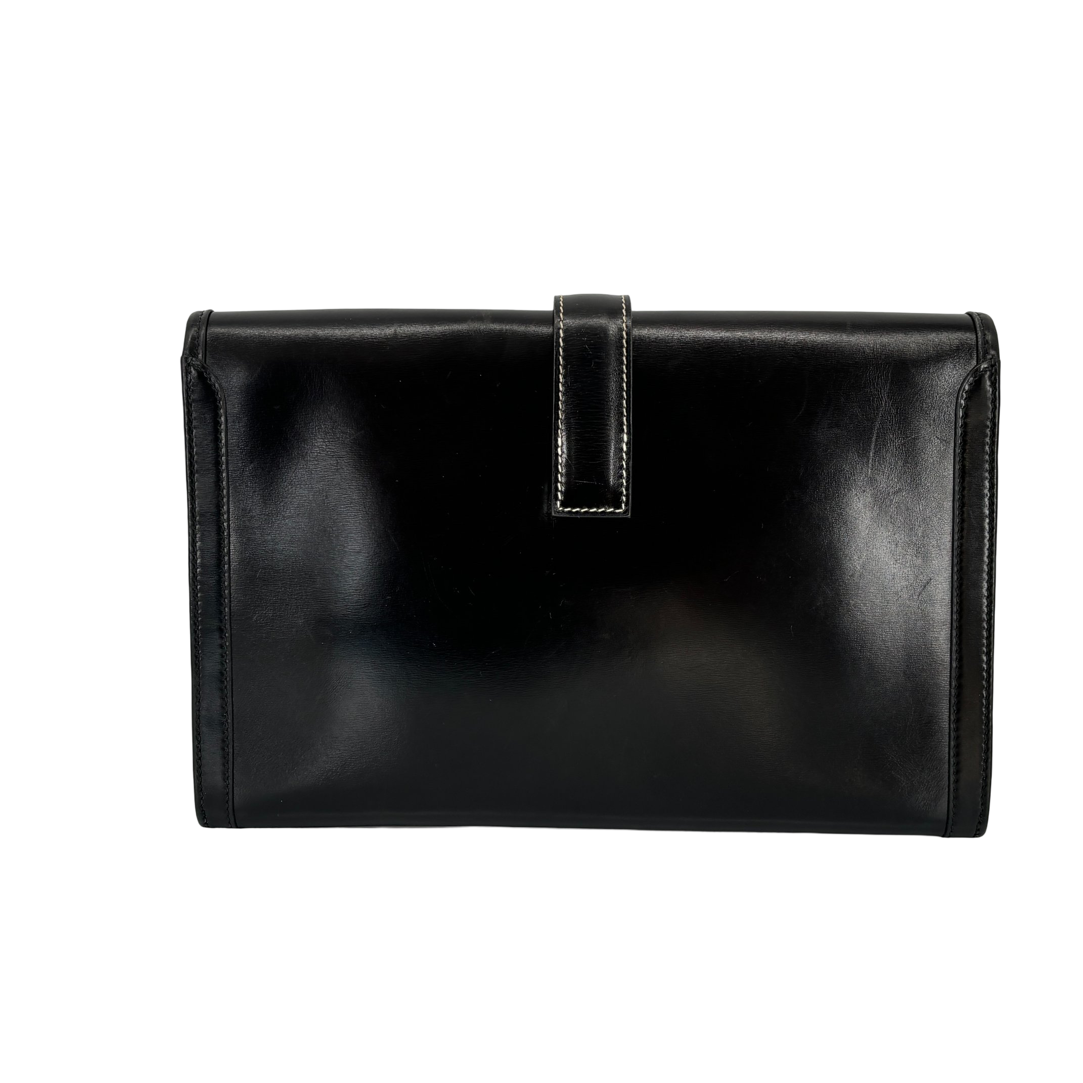 Hermès Jige Clutch Black Box Calf Leather