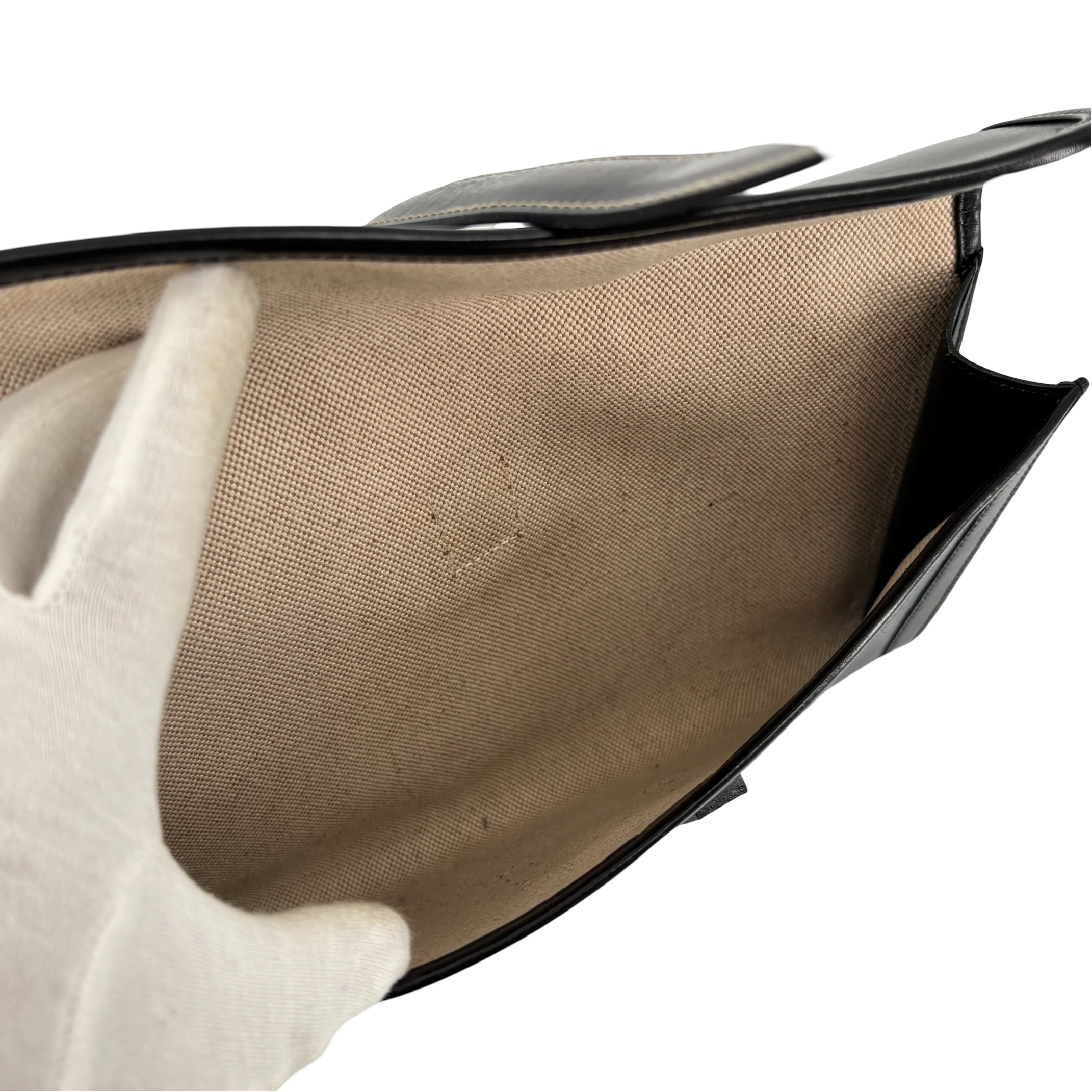 Hermès Jige Clutch Black Box Calf Leather