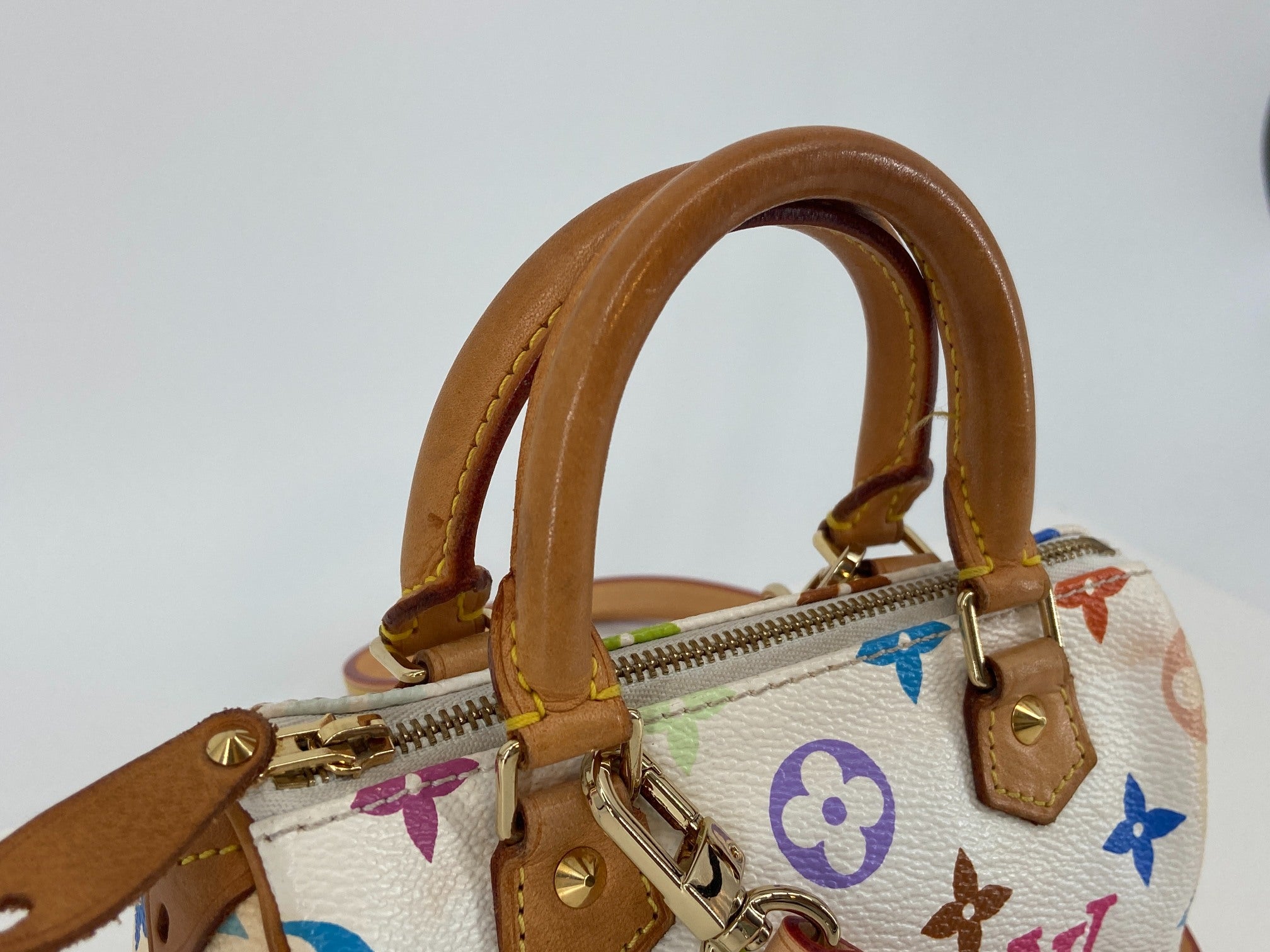 Louis Vuitton Mini Speedy Crossbody Bag Murakami Multicolor White