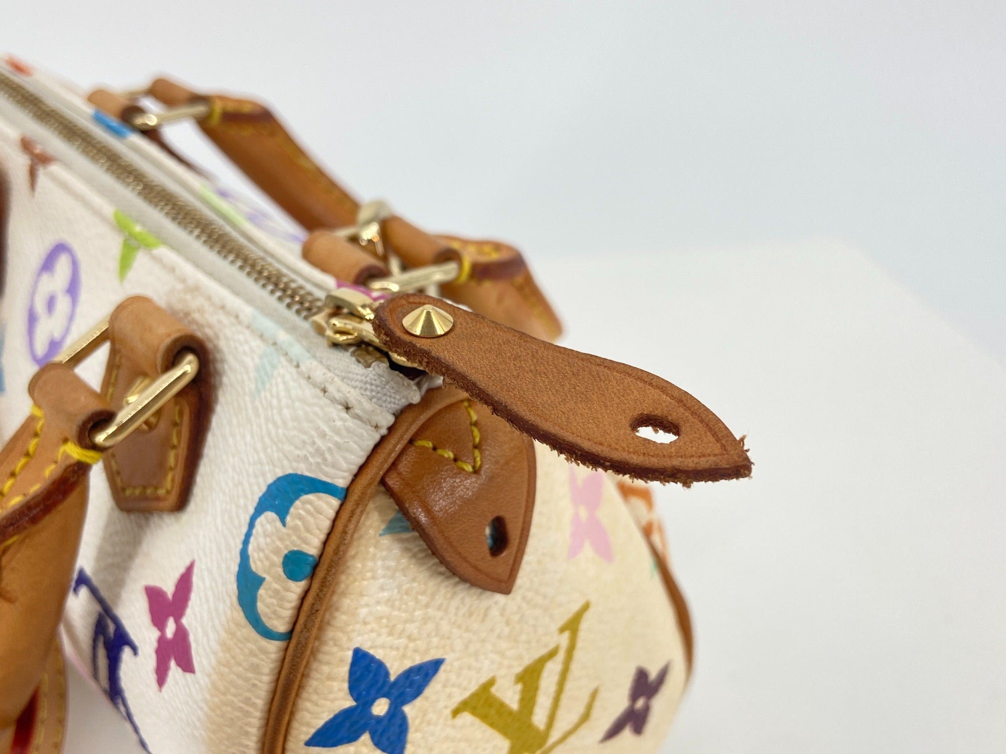 Louis Vuitton Mini Speedy Crossbody Bag Murakami Multicolor White