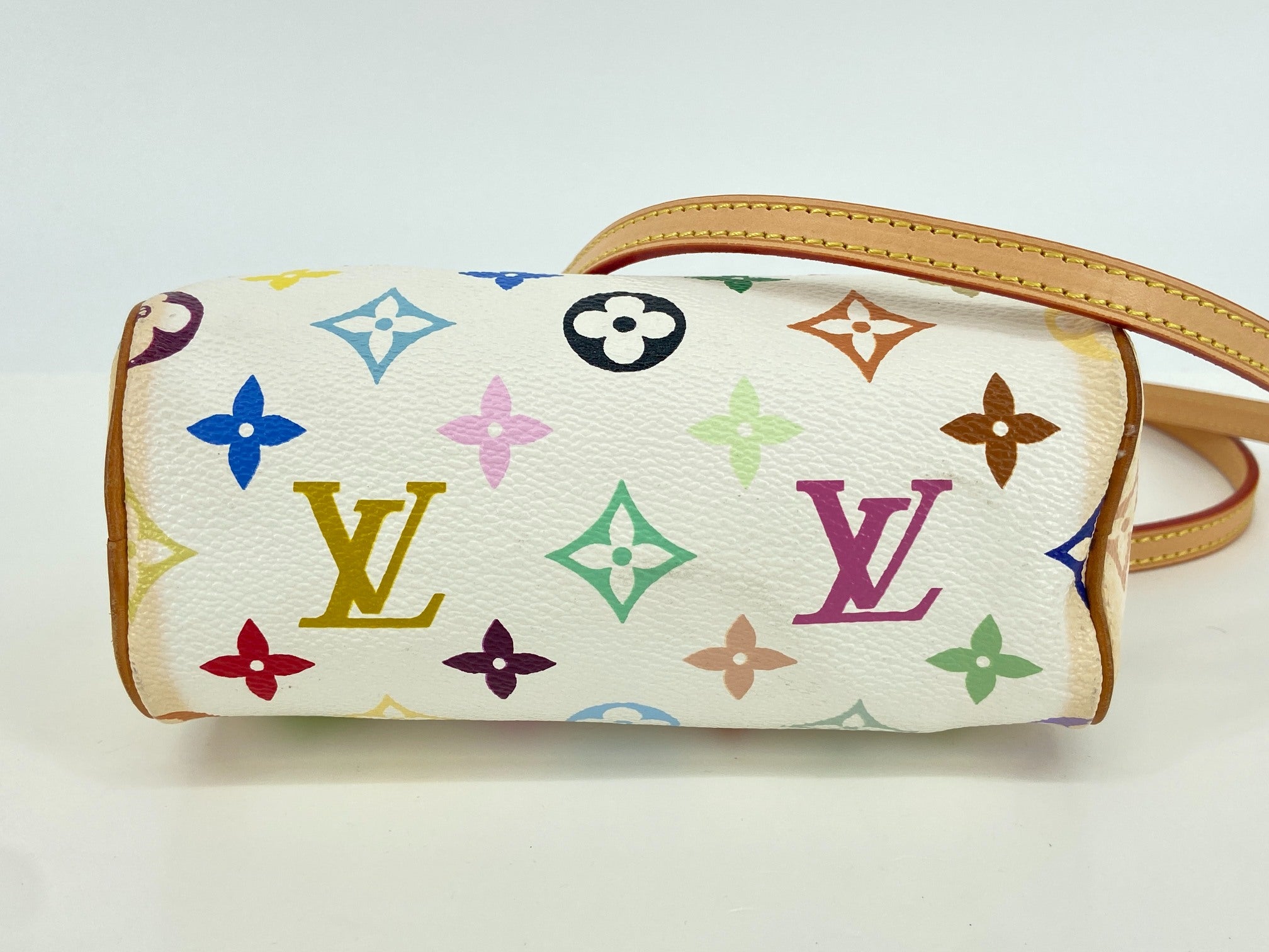 Louis Vuitton Mini Speedy Crossbody Bag Murakami Multicolor White