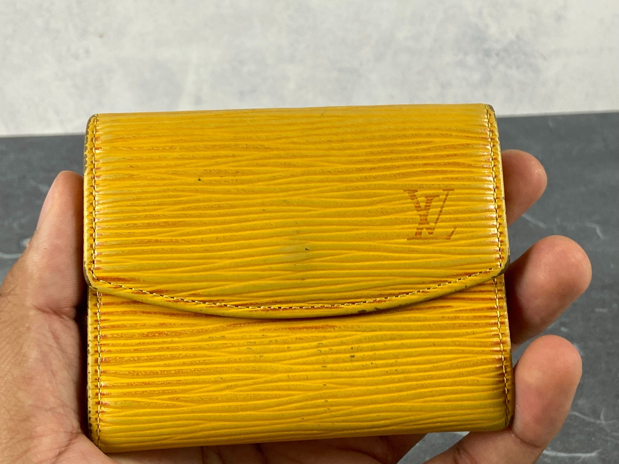 Louis Vuitton Small Wallet / Card Case Yellow Epi Leather