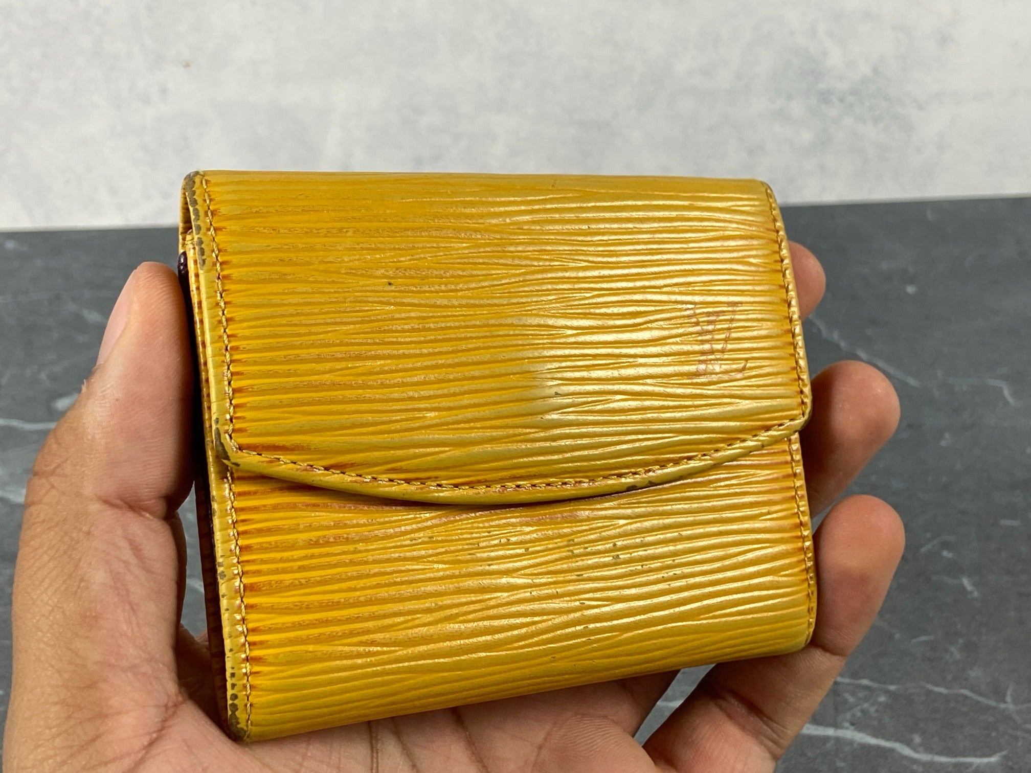 Louis Vuitton Small Wallet / Card Case Yellow Epi Leather