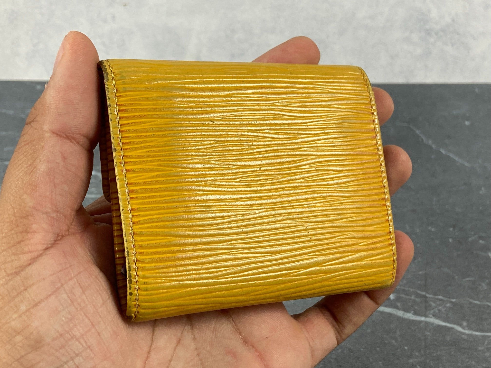 Louis Vuitton Small Wallet / Card Case Yellow Epi Leather