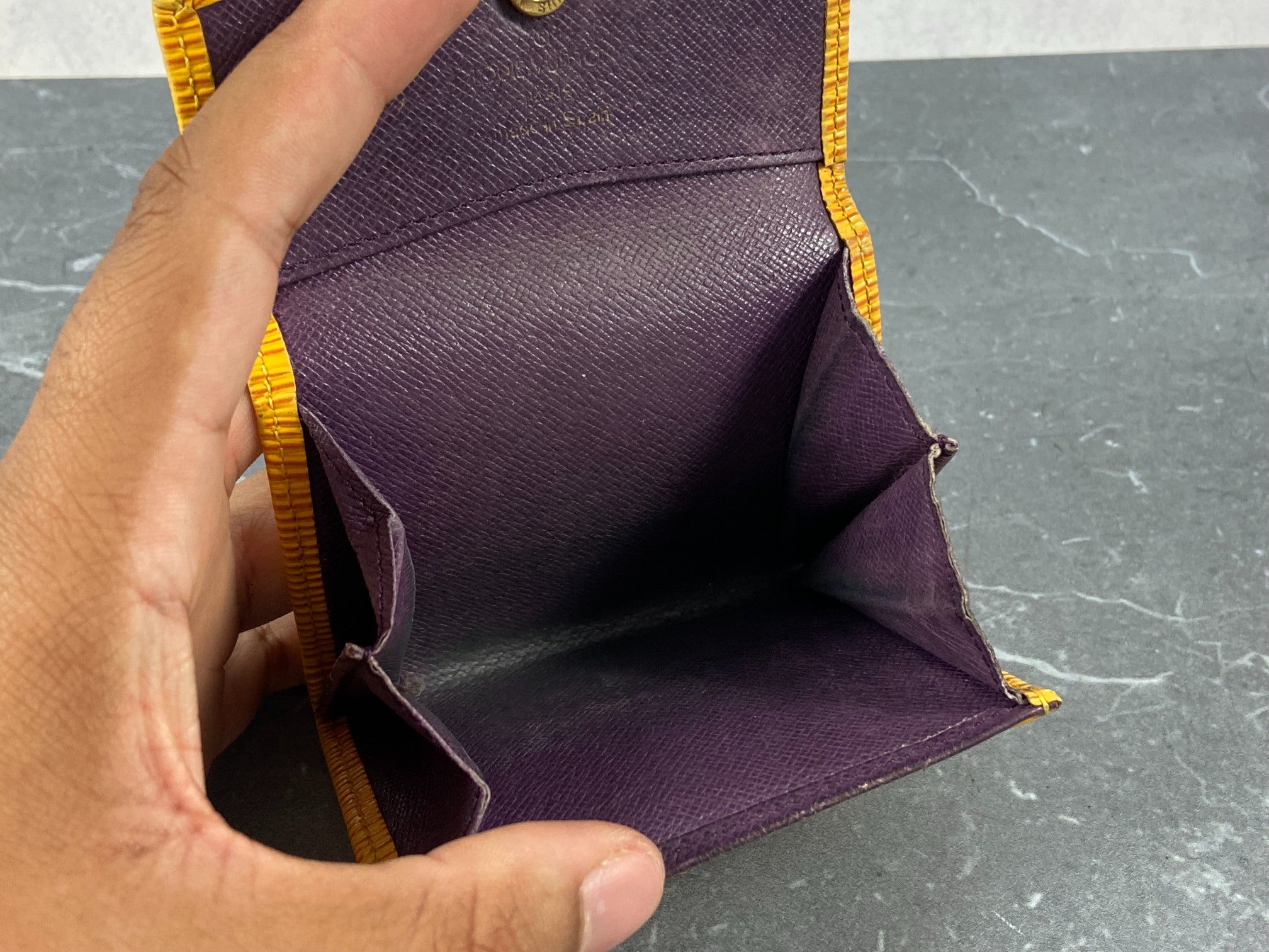 Louis Vuitton Small Wallet / Card Case Yellow Epi Leather