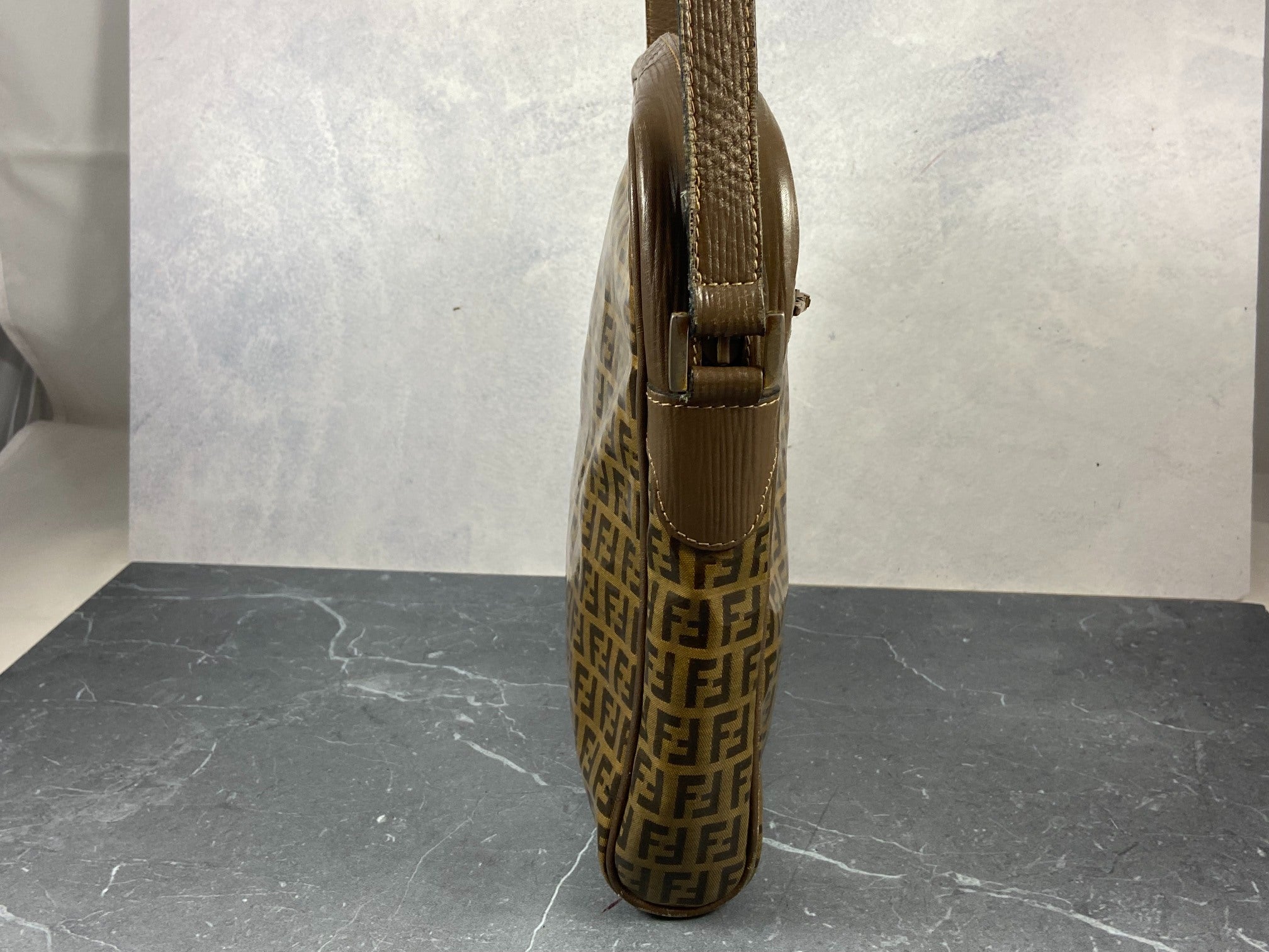 Fendi Shoulder Bag Beige Zucchino Monogram