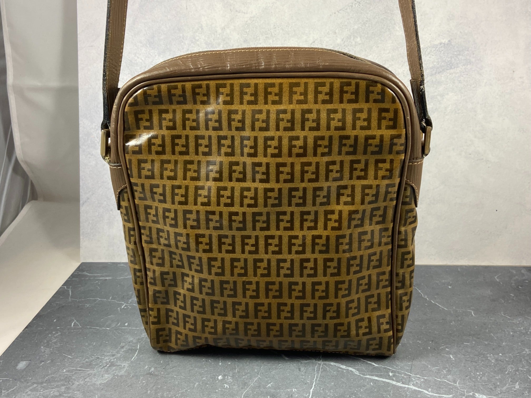 Fendi Shoulder Bag Beige Zucchino Monogram