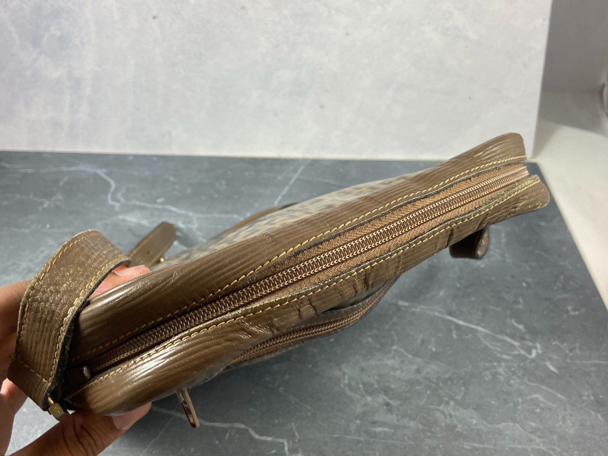 Fendi Shoulder Bag Beige Zucchino Monogram