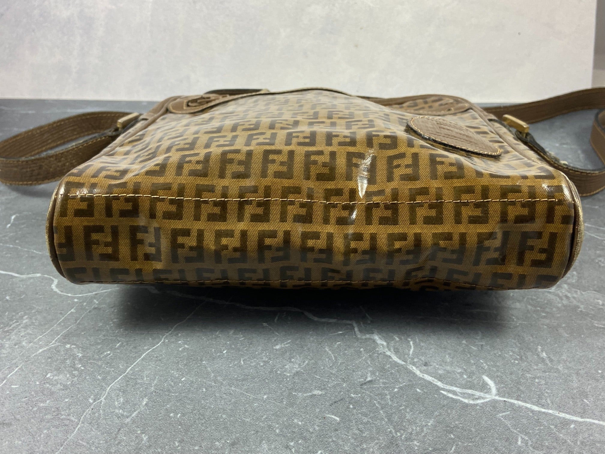 Fendi Shoulder Bag Beige Zucchino Monogram