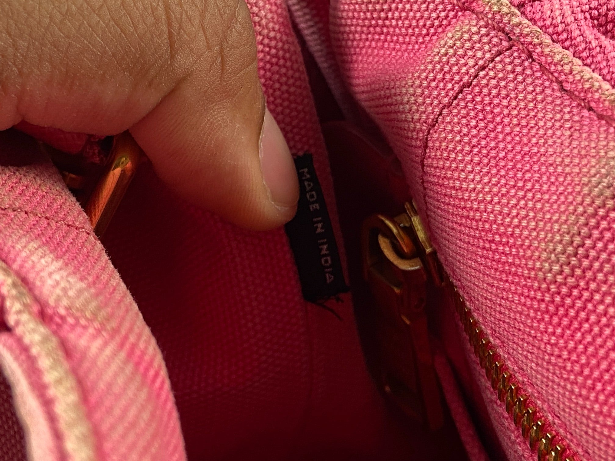 Prada 1BG439 Canapa Tote / Shoulder Bag Peonia