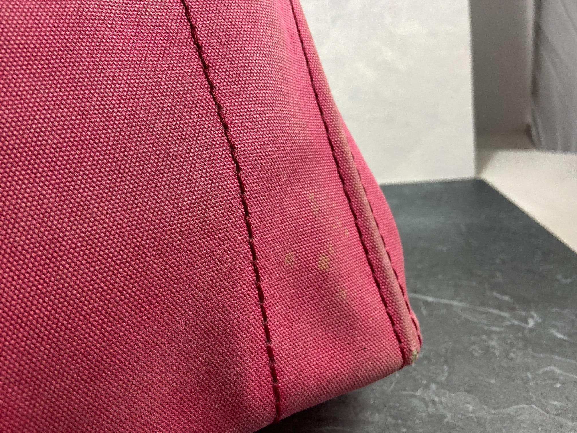 Prada 1BG439 Canapa Tote / Shoulder Bag Peonia