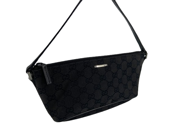 Gucci Banana Boat Accessory Pouch Black GG Monogram